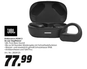 MediaMarkt Jbl endurance peak 3 in-ear kopfhörer Angebot