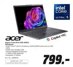 MediaMarkt Acer aspire 14 ai (a14-52m-58w3) Angebot