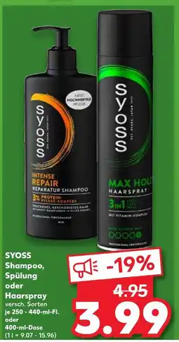 Kaufland Syoss shampoo, spülung oder haarspray Angebot