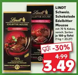 Kaufland Lindt schweiz. schokolade edelbitter mousse cranberry Angebot
