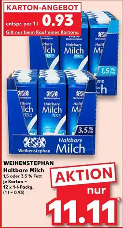 Kaufland Weihenstephan haltbare milch Angebot