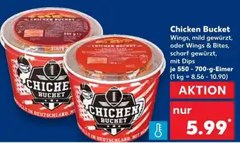 Kaufland Chicken bucket wings, mild gewürzt, oder wings & bites, scharf gewürzt, mit dips Angebot