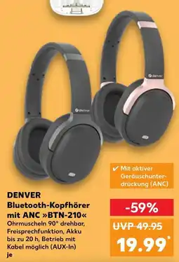 Kaufland Denver bluetooth-kopfhörer mit anc btn-210 Angebot