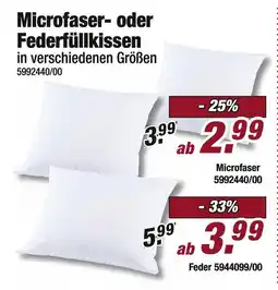 Poco Microfaser- oder federfüllkissen Angebot