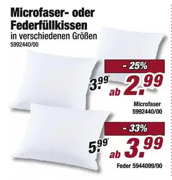 Poco Microfaser- oder federfüllkissen Angebot