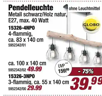 Poco Globo pendelleuchte 15326-4npo oder 15326-3npo Angebot