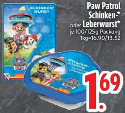 Edeka Paw Patrol Schinken oder Leberwurst Angebot