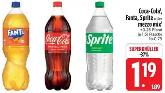 Edeka Coca-Cola, Fanta, Sprite oder mezzo mix Angebot