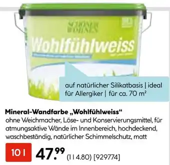 Hellweg Schöner wohnen mineral-wandfarbe „wohlfühlweiss“ Angebot