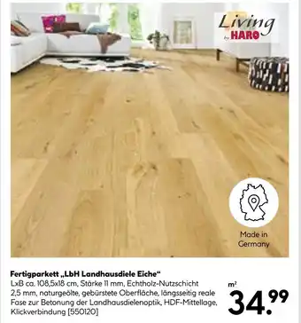 Hellweg Haro fertigparkett „lbh landhausdiele eiche“ Angebot