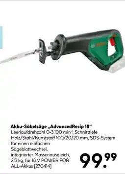Hellweg Bosch akku-säbelsäge „advancedrecip 18“ Angebot