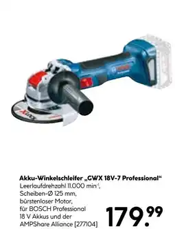 Hellweg Bosch akku-winkelschleifer „gwx 18v-7 professional“ Angebot