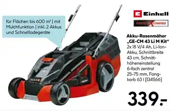 Hellweg Einhell akku-rasenmäher „ge-cm 43 li m kit“ Angebot