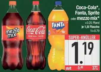 E-Center Coca-Cola, Fanta, Sprite oder mezzo mix Angebot