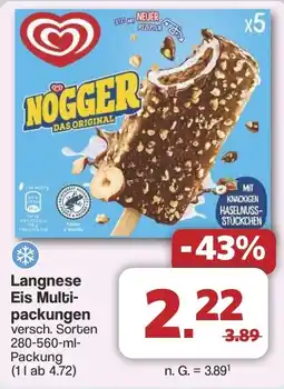 Famila Nord West Langnese Eis Multipackungen Angebot