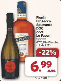 Famila Nord West Piccini Prosecco Spumante DOC oder Le Favori Spritz Angebot
