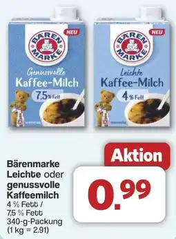 Famila Nord West Bärenmarke Leichte oder genussvolle Kaffeemilch Angebot