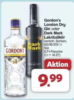Famila Nord West Gordon's London Dry Gin oder Dark Mark Lakritzlikör Angebot
