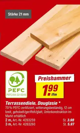toom Baumarkt Pefc terrassendiele, douglasie Angebot