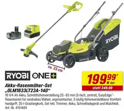 toom Baumarkt Ryobi akku-rasenmäher-set „olm1833lt23a-140“ Angebot