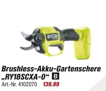 toom Baumarkt Ryobi brushless-akku-gartenschere „ry18scxa-0“ b Angebot