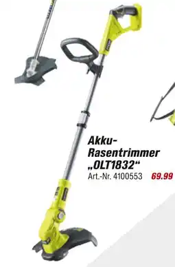 toom Baumarkt Akku-rasentrimmer „olt1832“ Angebot