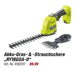 toom Baumarkt Ryobi akku-gras- & -strauchschere ry18gsa-0 Angebot