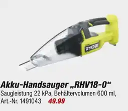 toom Baumarkt Ryobi akku-handsauger rhv18-0 Angebot