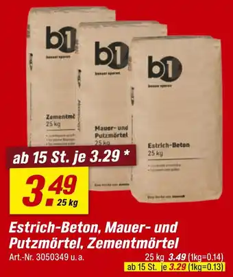 toom Baumarkt B1 estrich-beton, mauer- und putz mörtel, zement mörtel Angebot