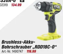 toom Baumarkt Ryobi brushless-akku-bohrschrauber Angebot