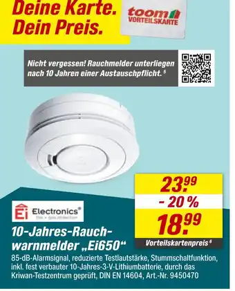 toom Baumarkt Ei electronics 10-jahres-rauchwarnmelder „ei650“ Angebot