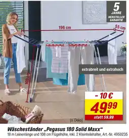 toom Baumarkt Wäscheständer „pegasus 180 solid maxx“ Angebot
