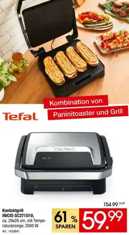 Zurbrüggen Tefal Kontaktgrill INICIO GC271D10 Angebot