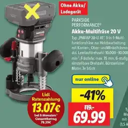 Lidl PARKSIDE PERFORMANCE Akku-Multifräse 20 V Angebot