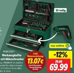 Lidl PARKSIDE Werkzeugkoffer mit Akkuschrauber Angebot