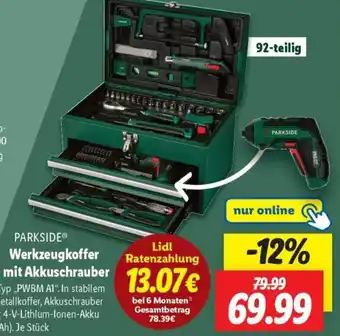 Lidl PARKSIDE Werkzeugkoffer mit Akkuschrauber Angebot