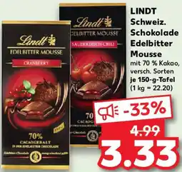 Kaufland LINDT Schweiz. Schokolade Edelbitter Mousse Angebot