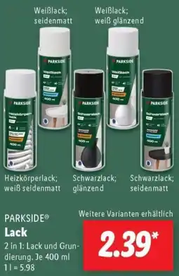 Lidl PARKSIDE Lack Angebot