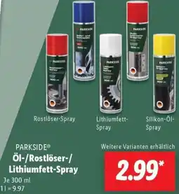 Lidl PARKSIDE Öl-/Rostlöser-/ Lithiumfett-Spray Angebot