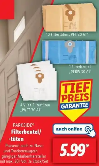 Lidl PARKSIDE Filterbeutel/ -tüten Angebot