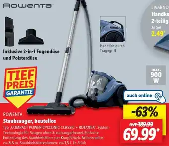 Lidl ROWENTA Staubsauger, beutellos Angebot