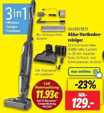 Lidl SILVERCREST Akku-Hartbodenreiniger Angebot