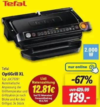 Lidl Tefal OptiGrill XL Angebot