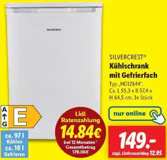 Lidl SILVERCREST Kühlschrank mit Gefrierfach Angebot