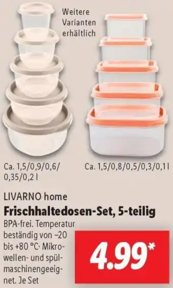 Lidl LIVARNO home Frischhaltedosen-Set, 5-teilig Angebot