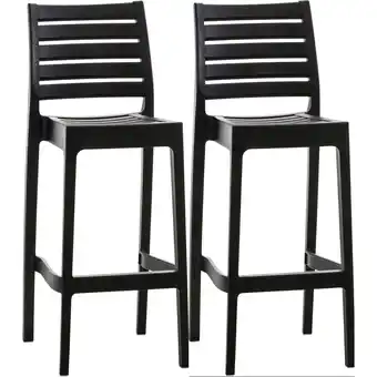 Netto Marken-Discount CLP 2er Set Outdoor-Barhocker Ares Mit Fußstütze I Stapelbare Tresenhocker In Rattan-Optik Angebot
