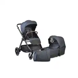Netto Marken-Discount Cangaroo Kombikinderwagen Macan 2 in 1 Babywanne Sportsitz Tasche PU-Räder Gurt blau Angebot