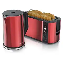 Netto Marken-Discount Arendo Frühstücks-Set 2-teilig, 4-Scheiben Langschlitztoaster + Wasserkocher 1,5 Liter, Rot Angebot