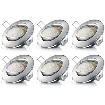 Netto Marken-Discount Brandson 6x LED Einbaustrahler, dimm- und schwenkbarer Deckenspot mit Aluminium Rahmen / Warmweiß Angebot