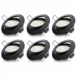 Netto Marken-Discount Brandson 6x LED Deckenspots dimmbar & schwenkbar Einbaustrahler mit Aluminium Rahmen in schwarz Angebot